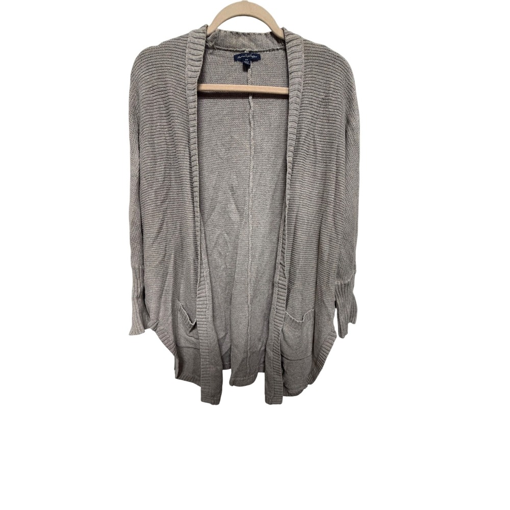American Eagle Outfitters Women's M Gray Open Front Oversized Cardigan Sweater
